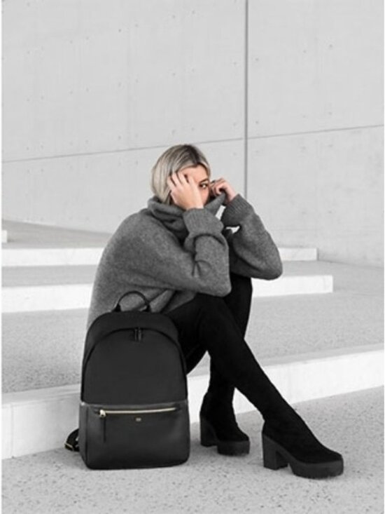 ISM Backpack Black Nylon Leather Trim Laptop Travel Commuter Minimalist Unisex main image 6
